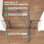 Black Pressure-Mounted Baby Gate for Stairs and Doorways, 29.5-44.1' Wide, Steel and ABS Construction, Easy Walk-Through Safe