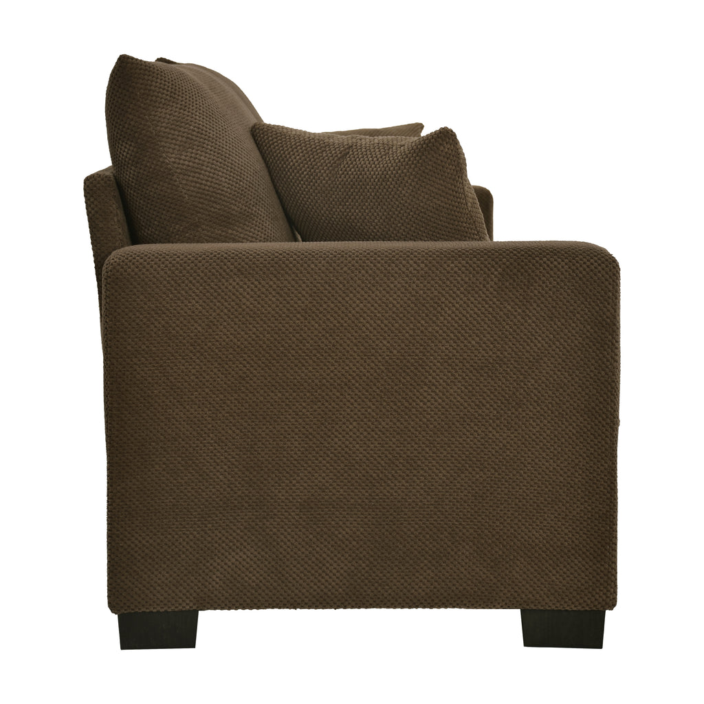 69-inch Two-Seater Sofa with Textured Fabric, Comfortable Upholstered Couch in , Wood and Fabric Frame with Sturdy Plastic Legs for Living Room, Apartment, Office - Grand Goldman Shop