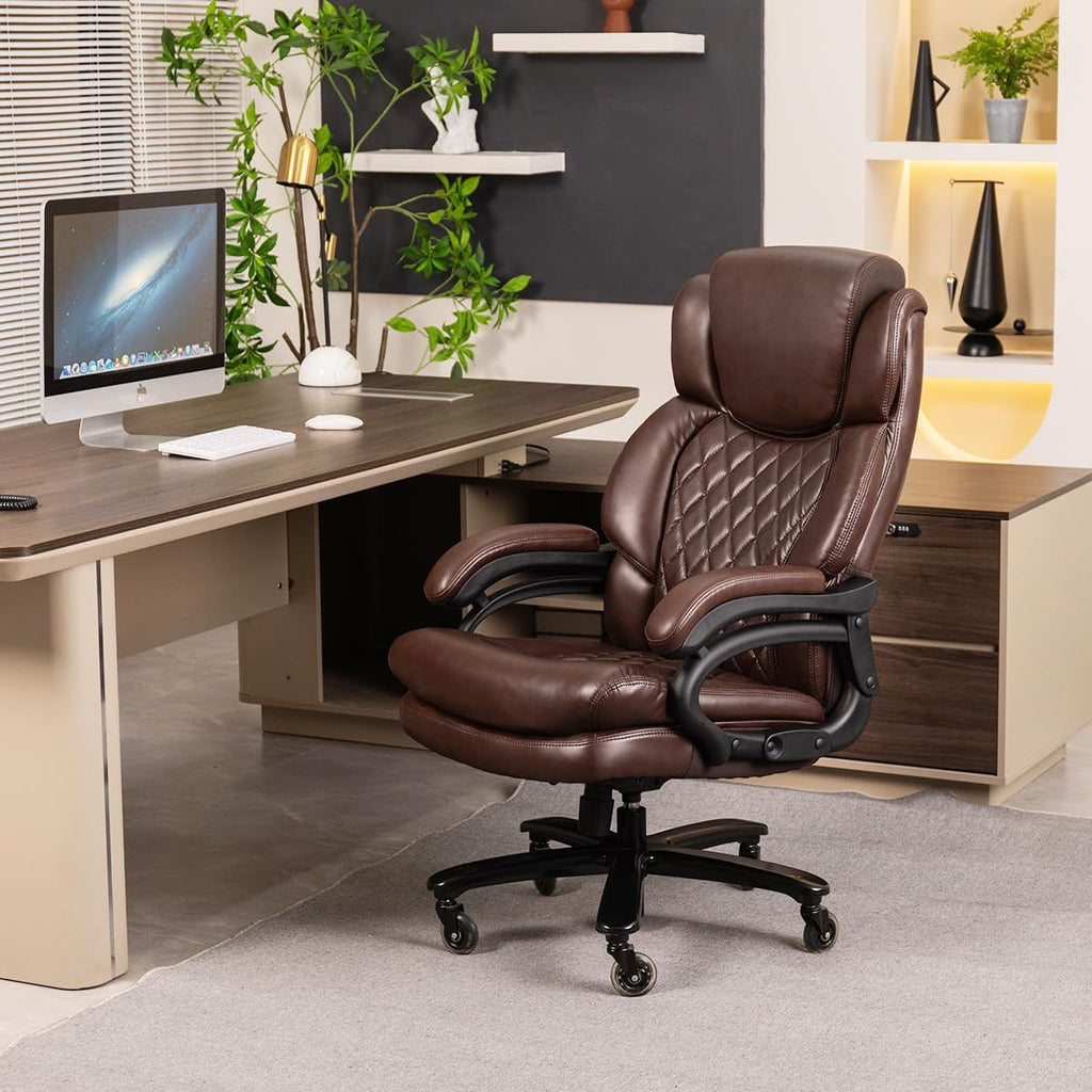 Stylish 500lbs Big and Tall Office Chair for Heavy People Executive Office Chair with Wide Spring Seat Computer Desk Chair 36