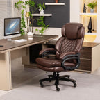Stylish 500lbs Big and Tall Office Chair for Heavy People Executive Office Chair with Wide Spring Seat Computer Desk Chair 36