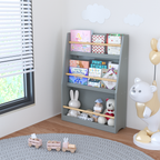 3 Tier Kids Book Shelf,Kids Book Rack, Helps Keep Bedrooms, Playrooms, and Classrooms Organized, Gray | Premium Home Decor - 