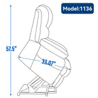 23' Seat Width and High Back Large Size Beige Chenille Power Lift Recliner Chair with 8-Point Vibration Massage and Lumbar Heating - Grand Goldman Shop