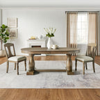 94.06 Inch Extendable Wooden Dining Table for 6 Persons,Long Expandable Curved Dining Table,Mid Century Modern Large Kitchen Table for Living Room,Restaurant - Grand Goldman Shop