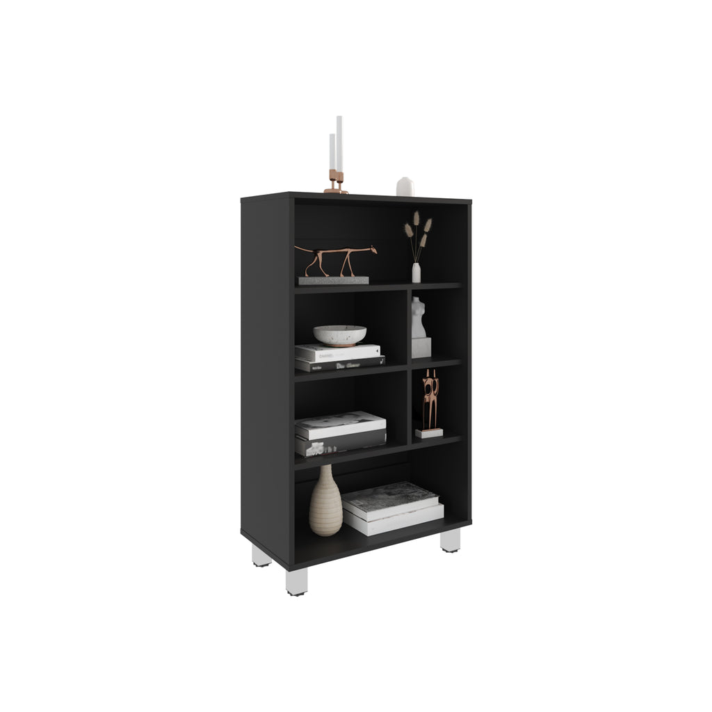 Bellagio 40' Tall Four-Tier Shelf Narrow Bookcase Black - Grand Goldman