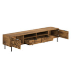 Mid Century TV Stand with 2 Drawers, Media Console Table for TVs up to 85'', Natural Finish Storage Cabinet with Cable Management, 78.7'' x 15.7'' x 17.7'' - Grand Goldman Shop