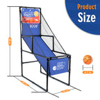 Kids Single Shot Basketball Arcade Game, Indoor Basketball Hoop with 2 Balls & Pump, Foldable Stand for Toddlers & Children -