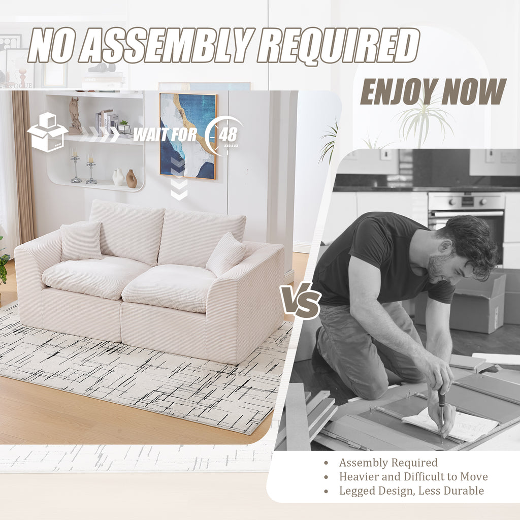 UNITED WE WIN Modular Sectional Sofa Cloud Couch,Comfy Cloud Modern Sofa,2 Seater with Cushion Covers Removable Furniture for Living Room Bedroom Apartments Dorms,No Assembly Required - Grand Goldman Shop