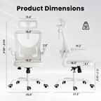 Ergonomic Office Chair, Home Office Desk Chair with Headrest, High Back Computer Chair with Armrests and Adjustable Lumbar Su
