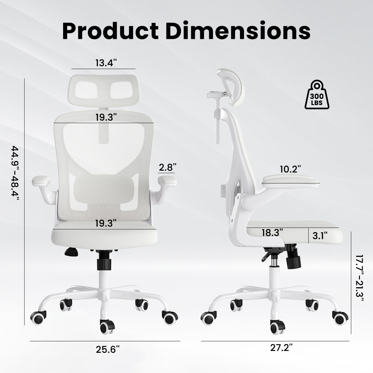 Ergonomic Office Chair, Home Office Desk Chair with Headrest, High Back Computer Chair with Armrests and Adjustable Lumbar Su