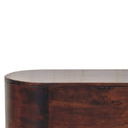 Solid Wood Light Rounded Lid-up Blanket Box, Walnut, Dark Brown - Grand Goldman Shop