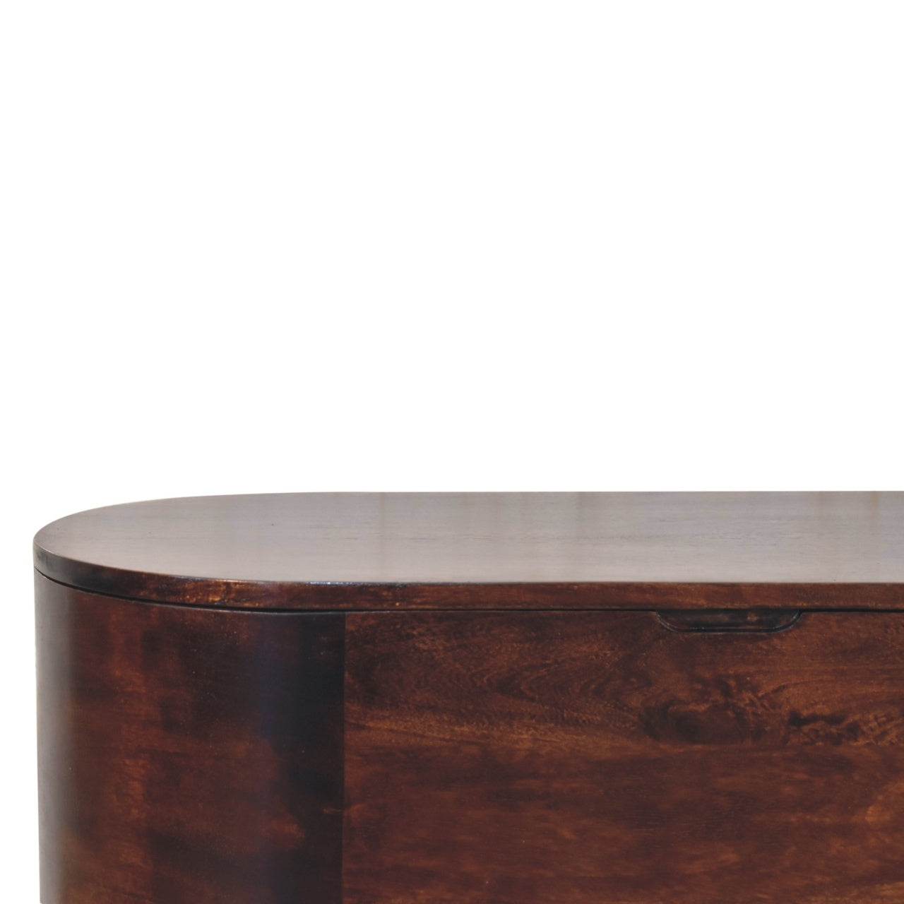 Solid Wood Light Rounded Lid-up Blanket Box, Walnut, Dark Brown - Grand Goldman Shop