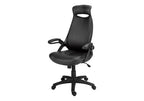 Office Chair, Adjustable Height, Swivel, Ergonomic, Armrests, Computer Desk, Work, Black Leather Look, Black Metal, Contempor