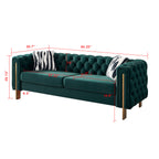 Chesterfield Modern Tufted Velvet Living Room Sofa, 84.25''W Couch,Green - Grand Goldman Shop