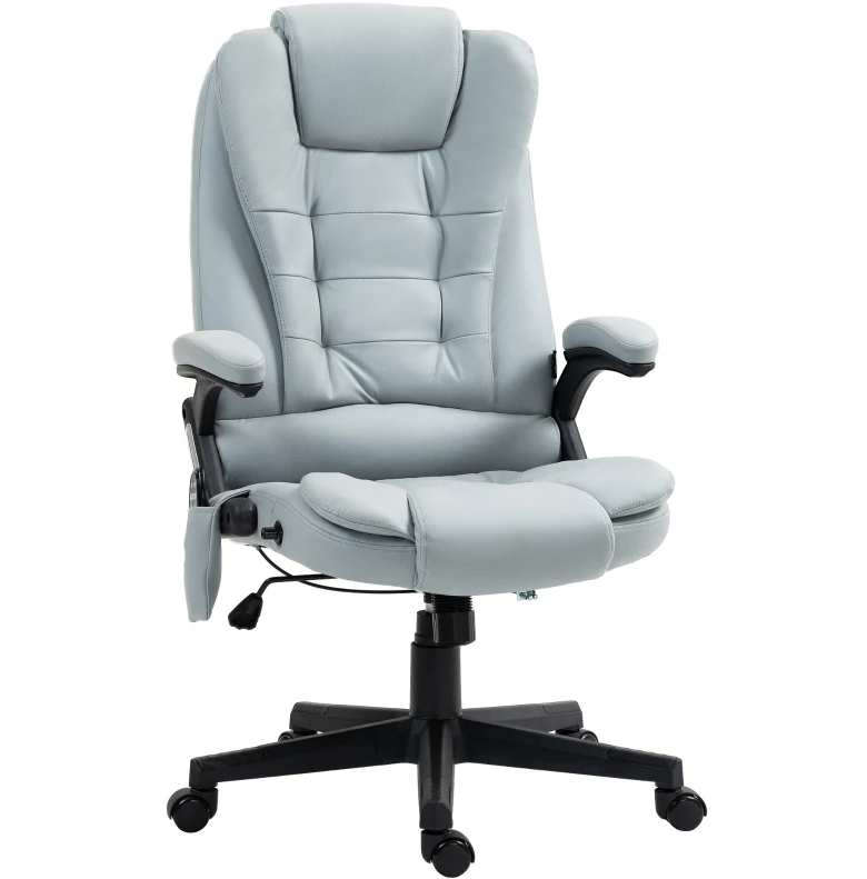 Microfiber Massage Desk Chair,Vibrating Massage Office Chair with Heat with Reclining Backrest - Grand Goldman