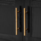 K&K 71' Tall Arched Kitchen Pantry Cabinet with Door Shelves, Farmhouse Kitchen Storage Cabinet with Open & Adjustable Shelves, Hidden Drawer & Glass Door, Cupboard for Kitchen, Dining Room, Black - Grand Goldman Shop