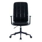 Antique black PU leather color office chair, with armrest, high backrest, soft foam seating, 360 degree swivel , up and down 