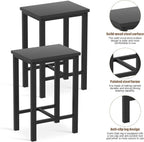 5 Pieces Dining Table Set for 4,Black Bar Table Set with 4 Bar Stools Counter Height Bar Table and Chairs Set. Pub Table Set Breakfast Table for Kitchen, Small Space - Grand Goldman Shop