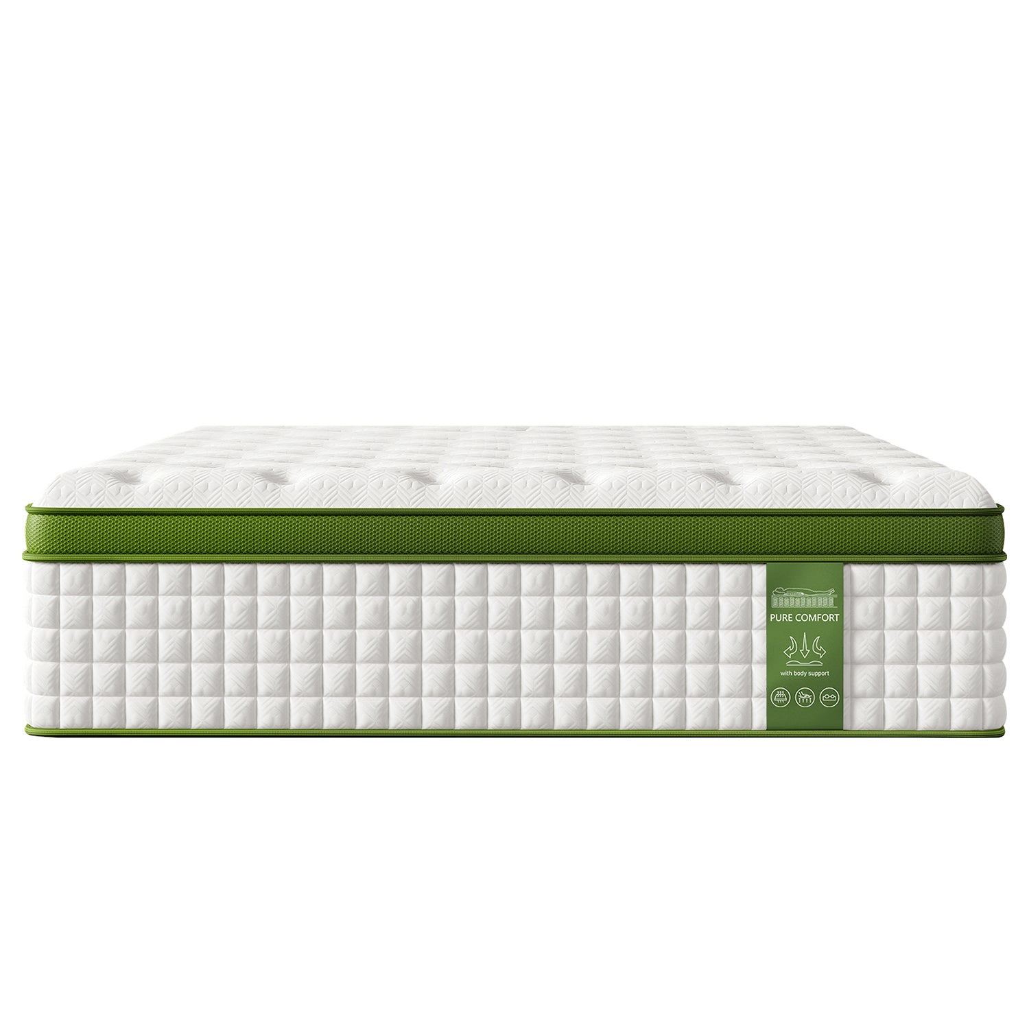 12' Queen Hybrid Mattress with Gel Memory Foam & Pocket Springs - Grand Goldman Shop
