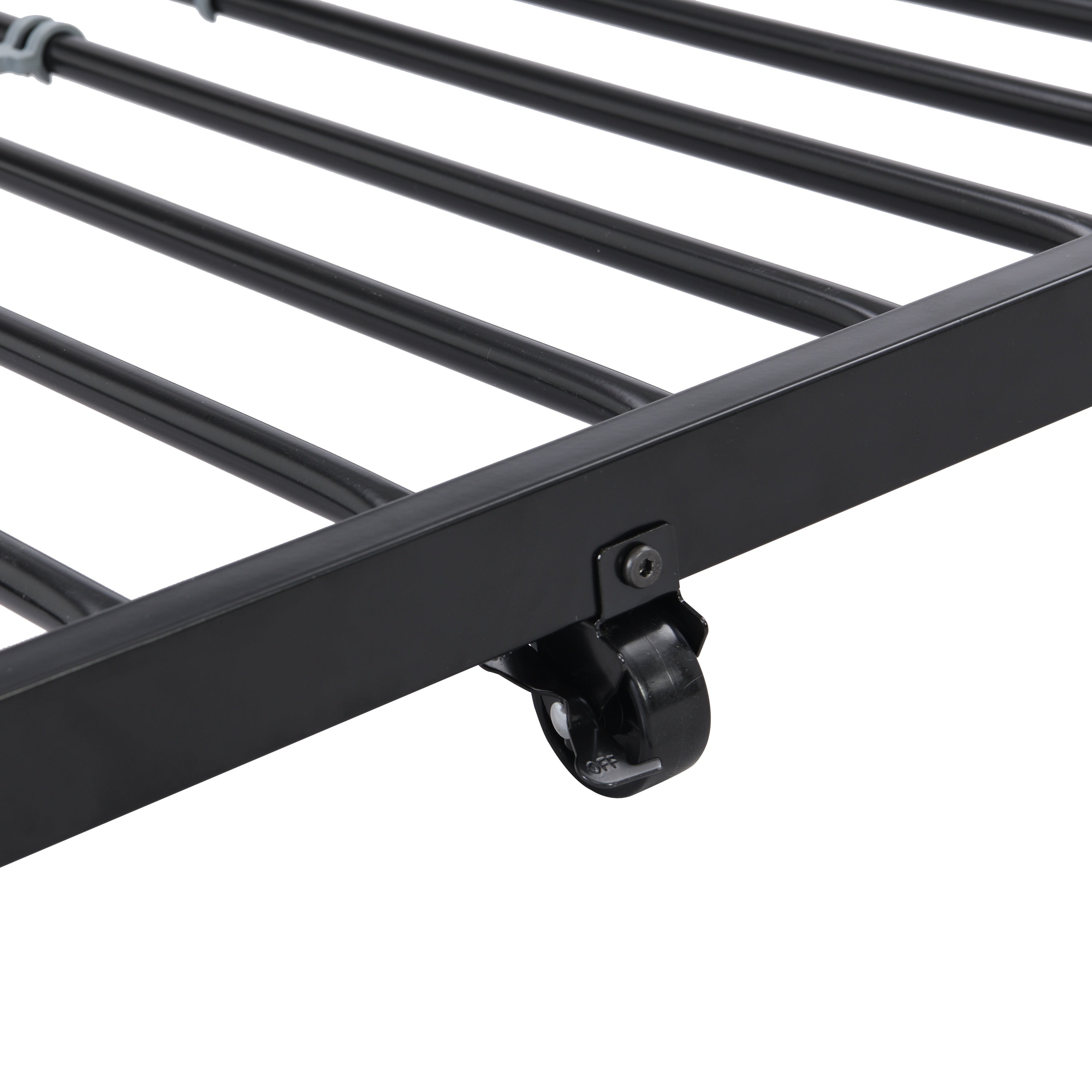 Modern Twin Over Twin Metal Bunk Bed with Trundle Black Durable Space-Saving Design - Grand Goldman Shop