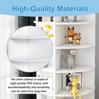 Rotating Shoe Rack Tower, 8-Tier Spinning Storage Rack, Free Standing 360° Revolving Organizer in White with PVC Construction, Holds 32 Pairs of Shoes - Grand Goldman Shop