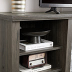 Large TV Stand TV Desk Storage Rack with Faux Stacked Stone Surround,Media Console Table with Large Storage Cabinet,Modern TV Media Entertaionment Stand,GREY, 70.12'W*15.35'D*25.83'H - Grand Goldman Shop
