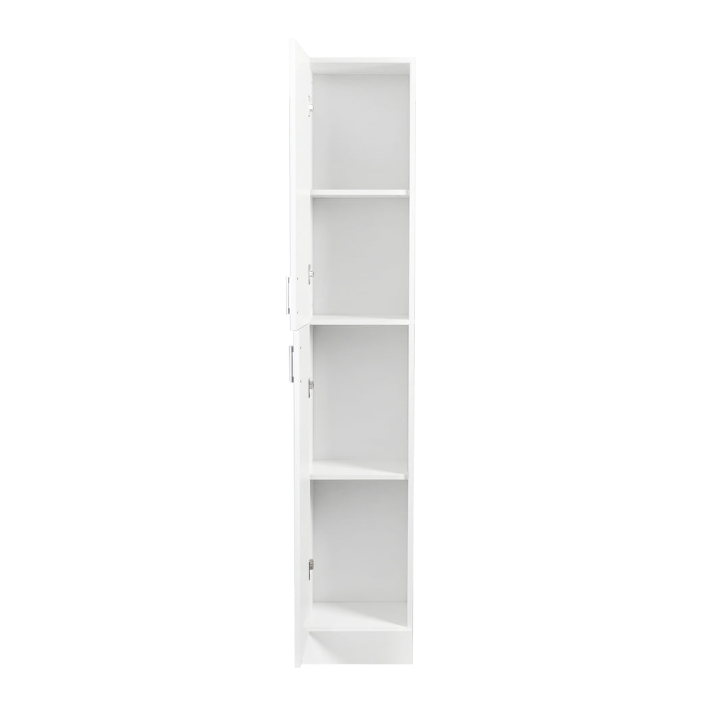 Elegant White Freestanding Cabinet with Inadjustable Shelves and Two Doors for Kitchen and Dining Room - Grand Goldman Shop