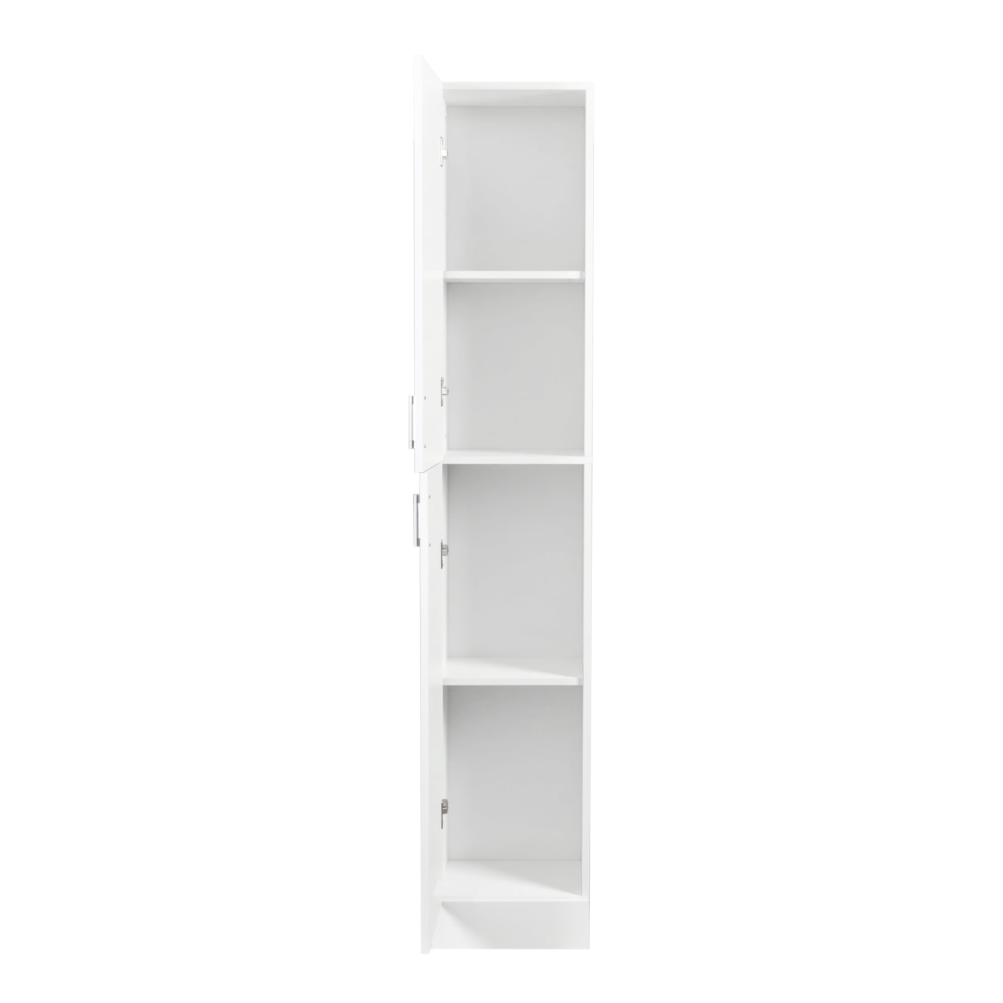 Elegant White Freestanding Cabinet with Inadjustable Shelves and Two Doors for Kitchen and Dining Room - Grand Goldman Shop