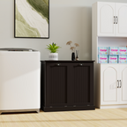 Two-Compartment Tilt-Out Laundry Sorter Cabinet-Black - Grand Goldman Shop