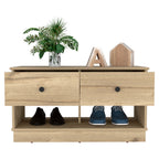 Tulip Storage Bench, Two Drawers, Two Shelves - Grand Goldman Shop