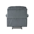 Fervor Luxurious Manual Recliner Chair with Skin-Friendly Fabric and Dual Cup Holders, Silver - Grand Goldman Shop