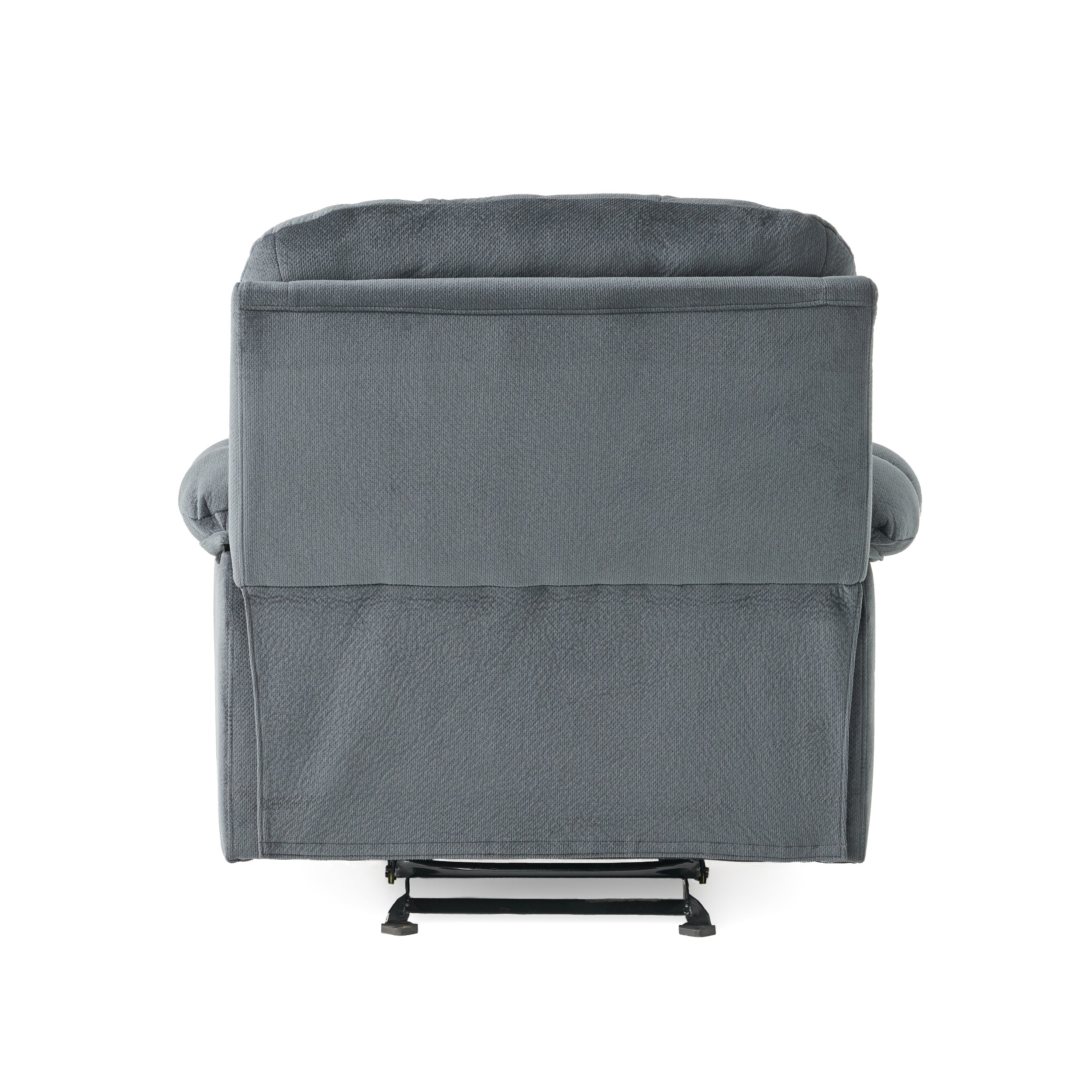 Fervor Luxurious Manual Recliner Chair with Skin-Friendly Fabric and Dual Cup Holders, Silver - Grand Goldman Shop