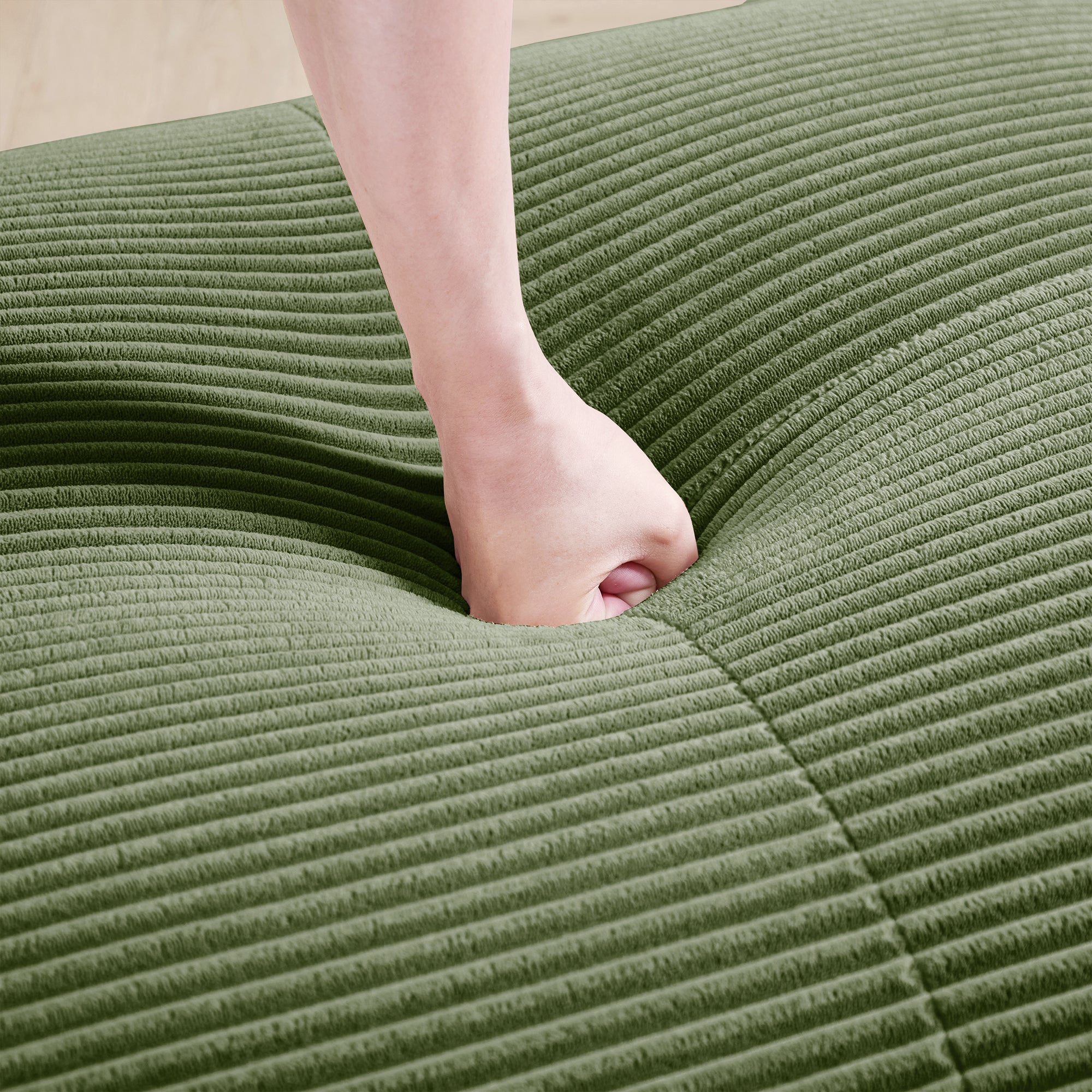 82'' loveseat sofa in luxuryCorduroy Fabric modular for free combo separation curved armrests ,anti-slip design high-resilience sponge fits living rooms bedrooms Audiovisual Room,Olive green - Grand Goldman Shop