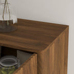 Wood Modern Buffet Cabinet with Storage, Fluted Sideboard Large Buffet with Adjustable Shelves, Credenza, Accent Cabinet Console Table - Grand Goldman Shop