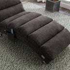 Ergonomic Linen Massage Chaise Lounge with Remote Control, Dark Gray, Electric Massage Lounger with 5 Modes - Grand Goldman Shop