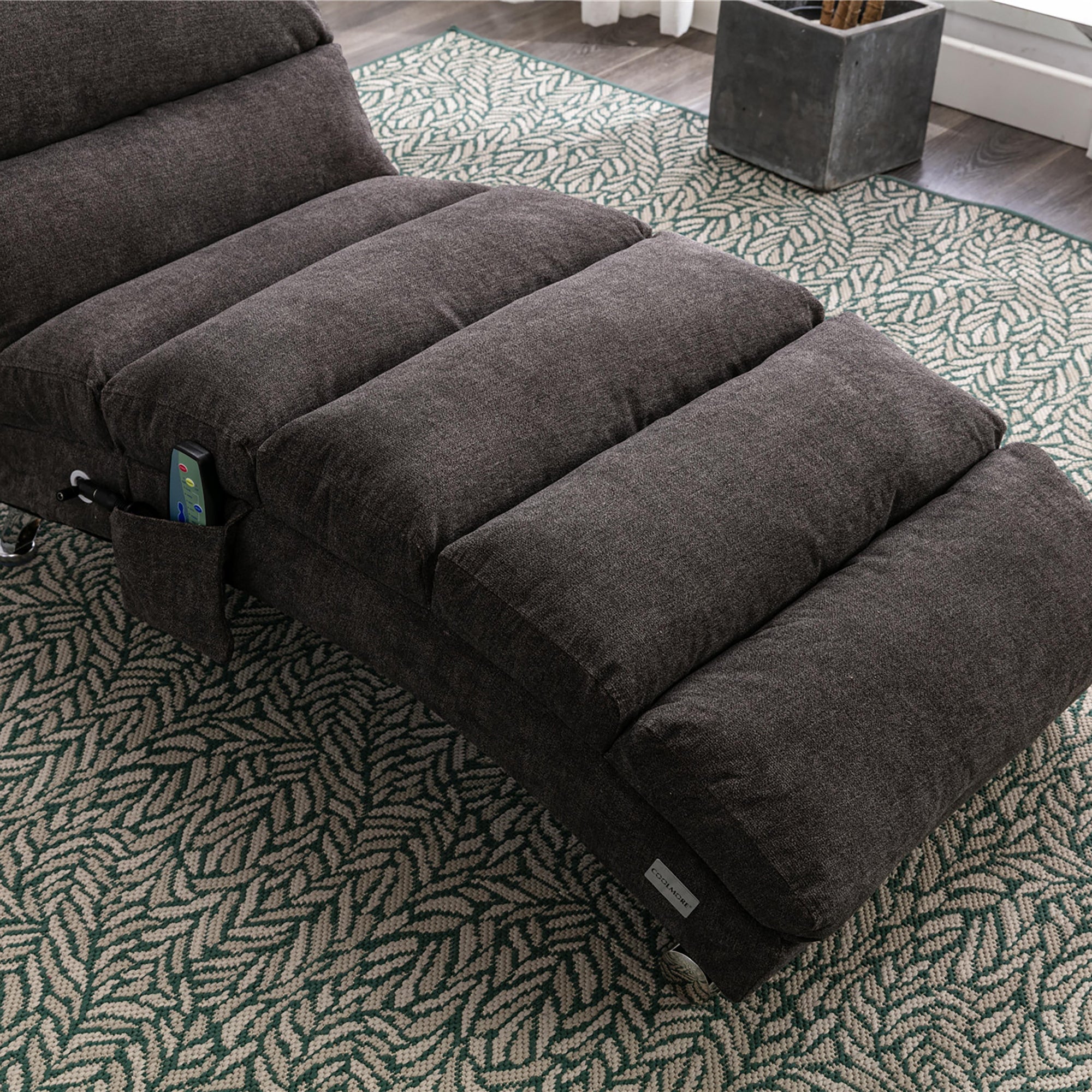 Ergonomic Linen Massage Chaise Lounge with Remote Control, Dark Gray, Electric Massage Lounger with 5 Modes - Grand Goldman Shop