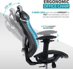Mesh Office Chair,Ergonomic Office Chairs with Wheels,Adjustable Lumbar Support,Armrest,Headrest-Tilt High Back Desk Chair wi