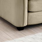 Ottoman Footstool in Corduroy Fabric, Can be Used with 2 Seater Sofas, 3 Seater Sofas and 4 Seater Sofas,Tan Corduroy Fabric - Grand Goldman Shop