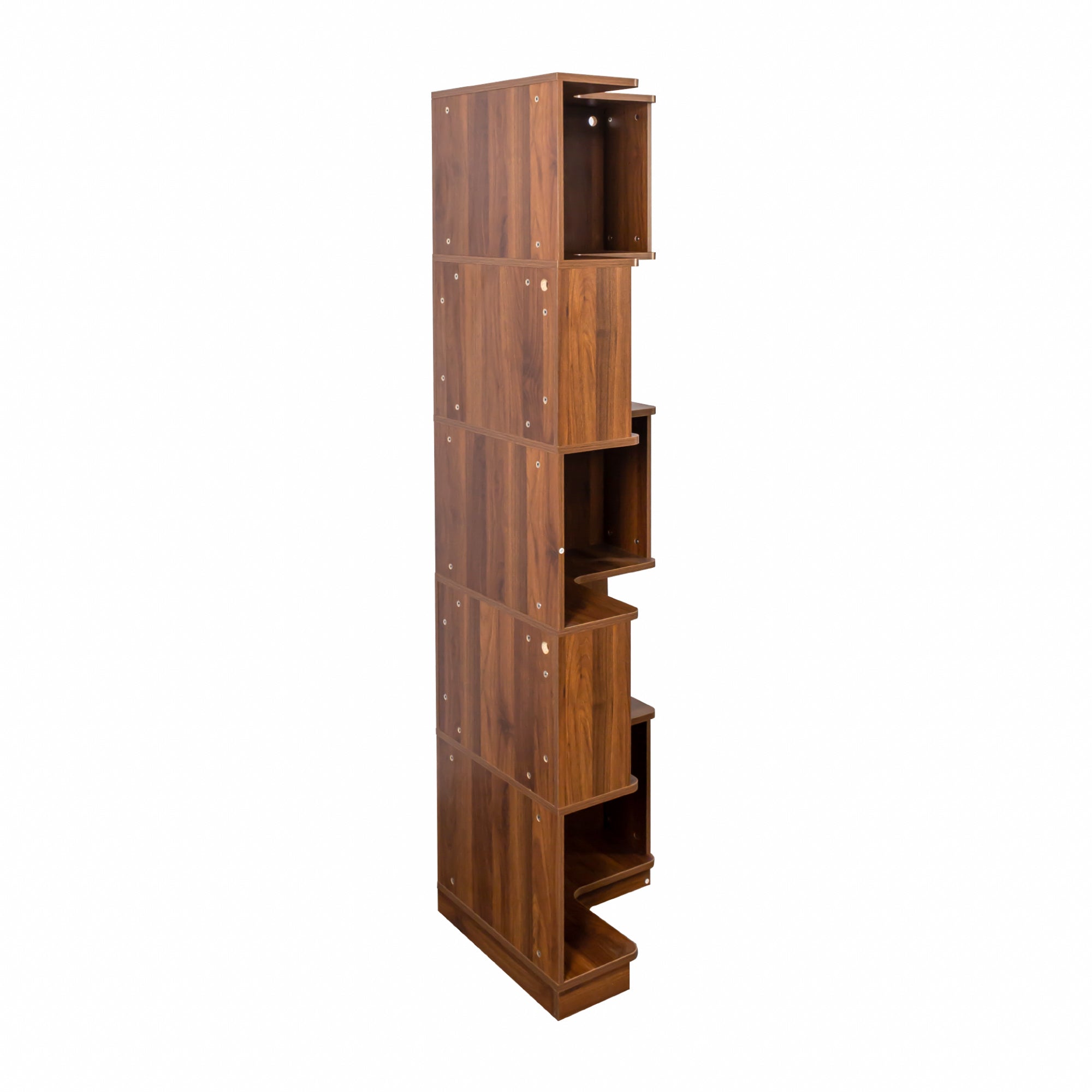 Corner Book Shelf - 5 Tier Corner Bookshelf  Bookcase with Baffle, Freestanding L Shaped Display Shelf Stand with led lights for Home Office, Living Room, Bedroom, Kitchen - Grand Goldman Shop