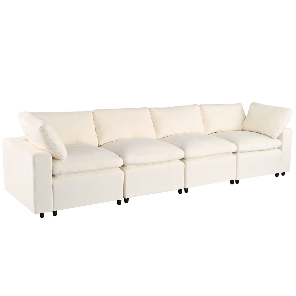 U-style Upholstered Modular Sofa with  with Storage Space, USB Charge Ports,Wireless Charging and Built-in Bluetooth Speaker in Arm,Sectional sofa for Living Room Apartment.[old sku:WY000317AAA] - Grand Goldman Shop