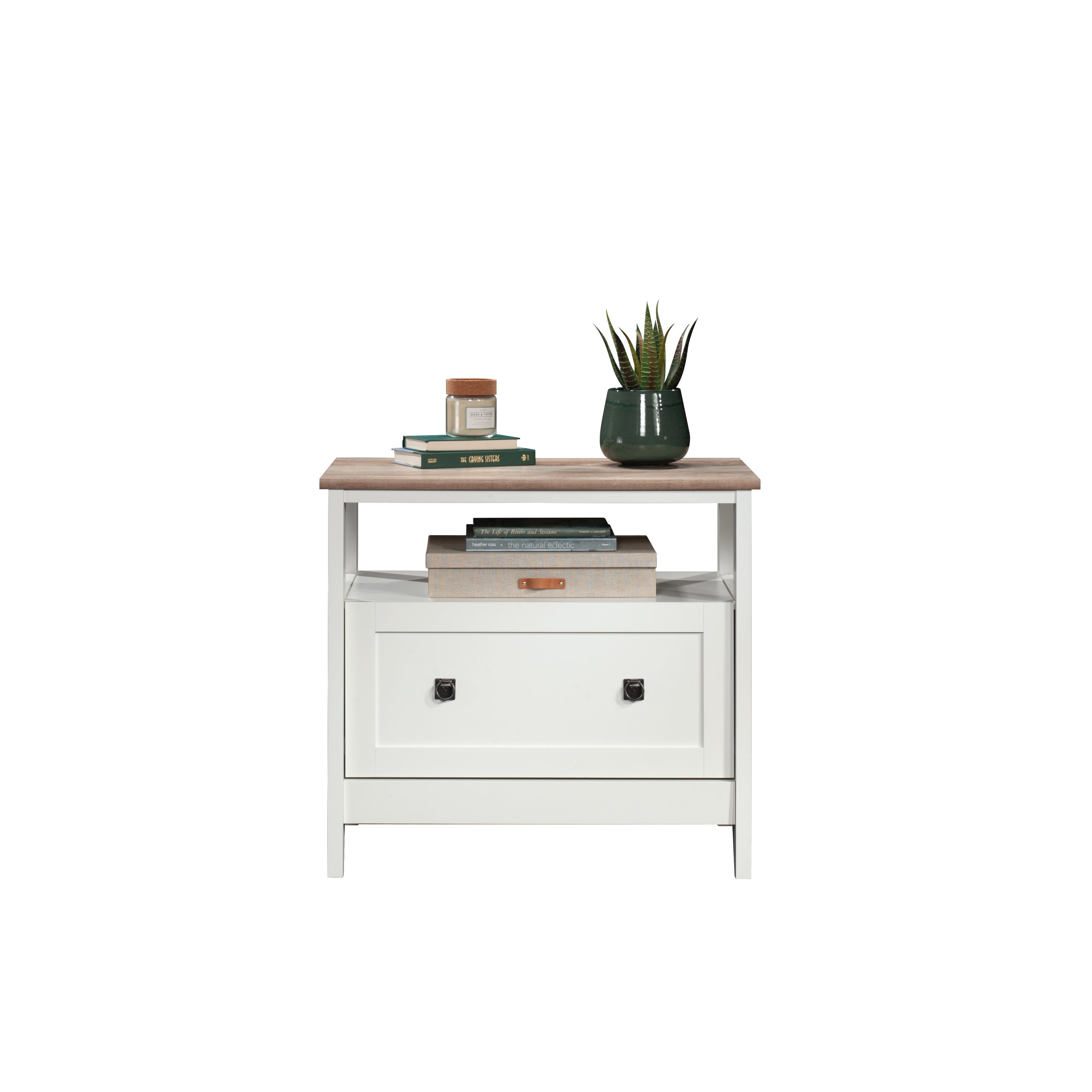 Lateral File with Large Drawer, White finish | Premium Home Decor - Grand Goldman