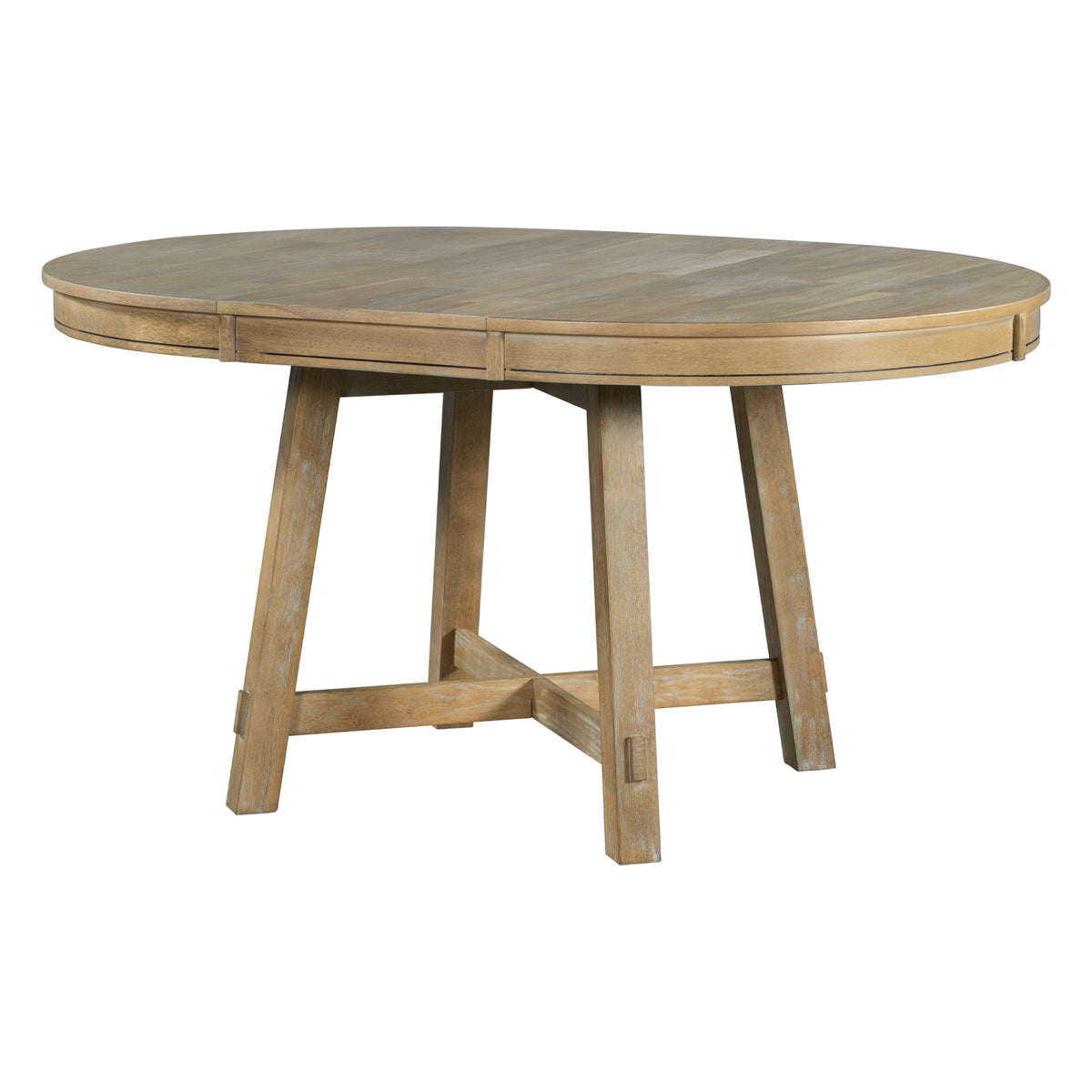 Gia Round Extendable Dining Table with 16' Leaf Wood, Natural - Grand Goldman Shop