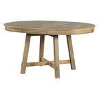 Gia Round Extendable Dining Table with 16' Leaf Wood, Natural - Grand Goldman Shop