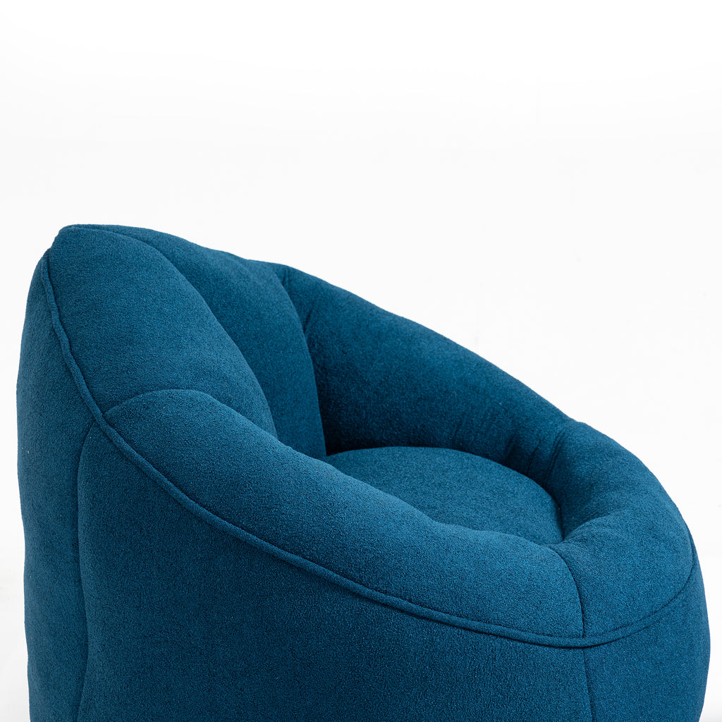Bedding Bean Bag Sofa Chair with High-Pressure Foam and Footrest, Blue Microfiber - Grand Goldman Shop