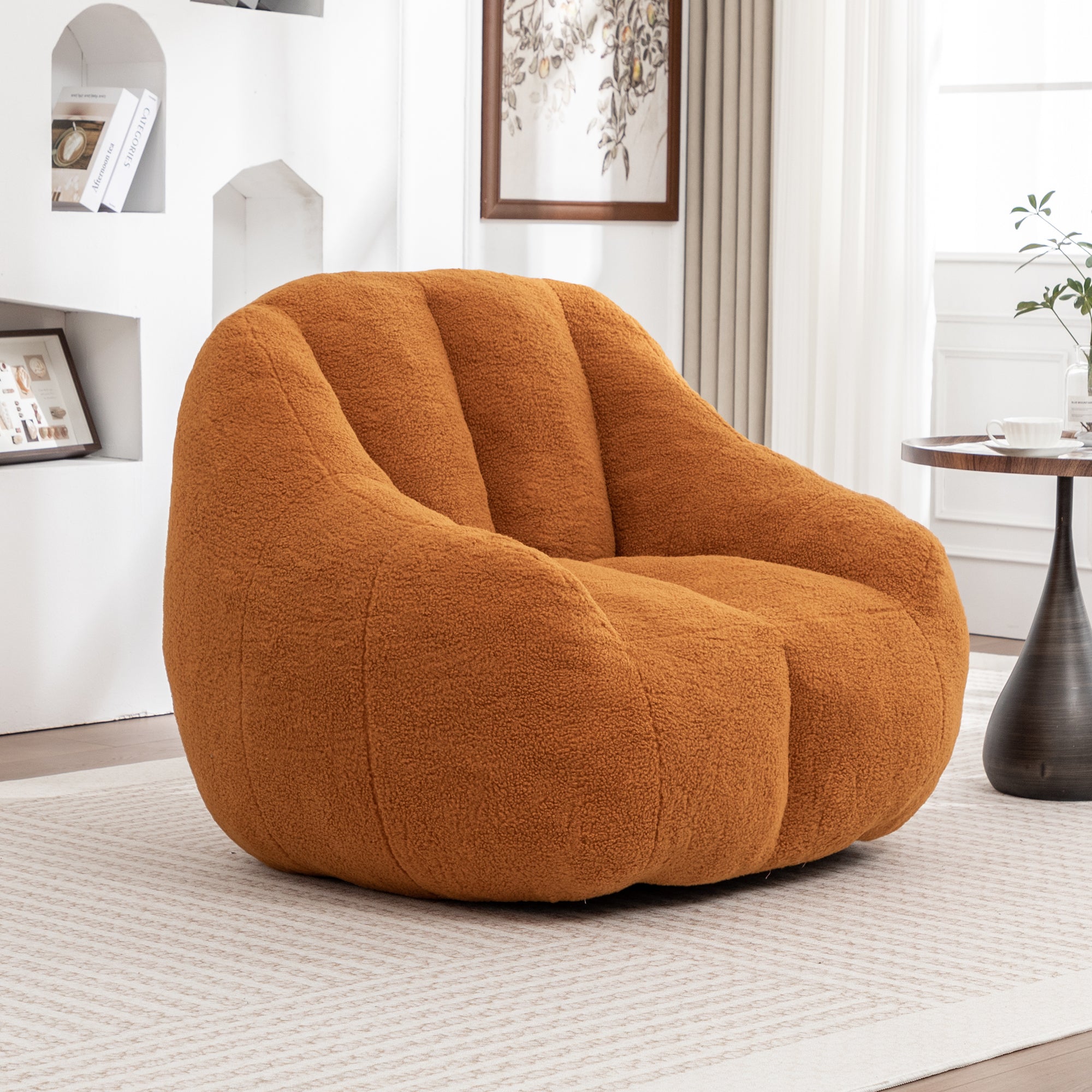 Comfy Bean Bag Chair with Memory Foam Filler – Tufted Soft Stuffed Bean Bag Sofa for Dorm, Apartment, or Living Room – Yellow - Grand Goldman Shop