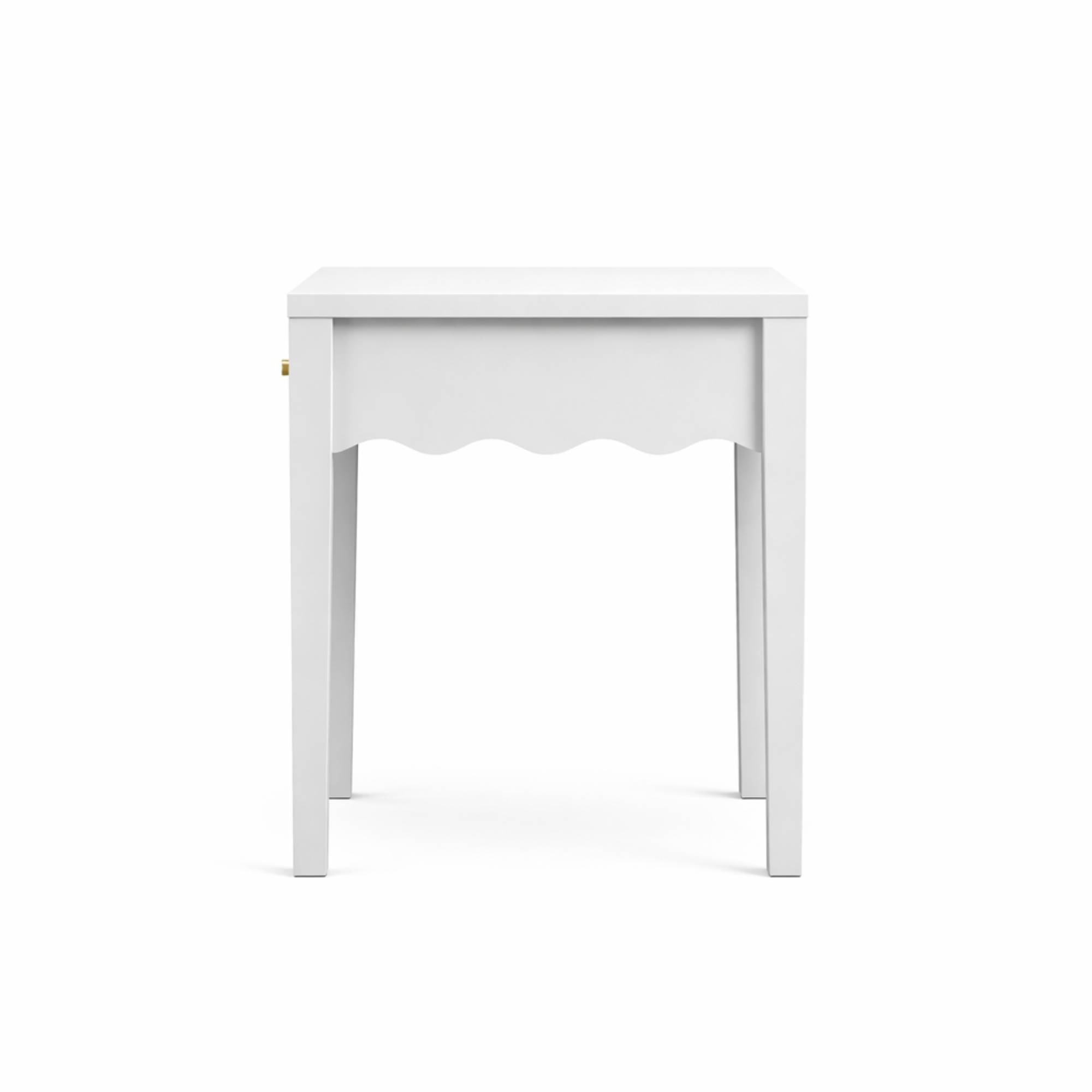 White Nightstand with Drawer, Modern Bedside Table with Wavy Apron Design, Compact End Table for Bedroom Living Room, Small Side Table with Storage - Grand Goldman Shop