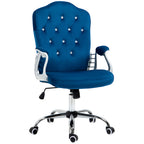 Vinsetto Home Office Chair, Velvet Computer Chair, Button Tufted Desk Chair with Swivel Wheels, Adjustable Height, and Tilt F