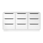 9 Drawer Dresser for Bedroom with Deep Drawers, Large Floor Wood Dressers & Chest of Drawers , Modern White Long Dressers for Closet Living Room - Grand Goldman Shop
