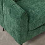 Modern Glam Green Chenille Mini Loveseat Accent Couch with Metal Legs, 50.2'' Wide Channel Tufted 2-Seater Sofa for Small Spaces - Grand Goldman Shop