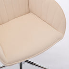 TY Ergonomic Office Chair with Adjustable Backrest and Armrests, Khaki Velvet Comfort Chair for Home or Bedroom, 24.6 x 22.8 