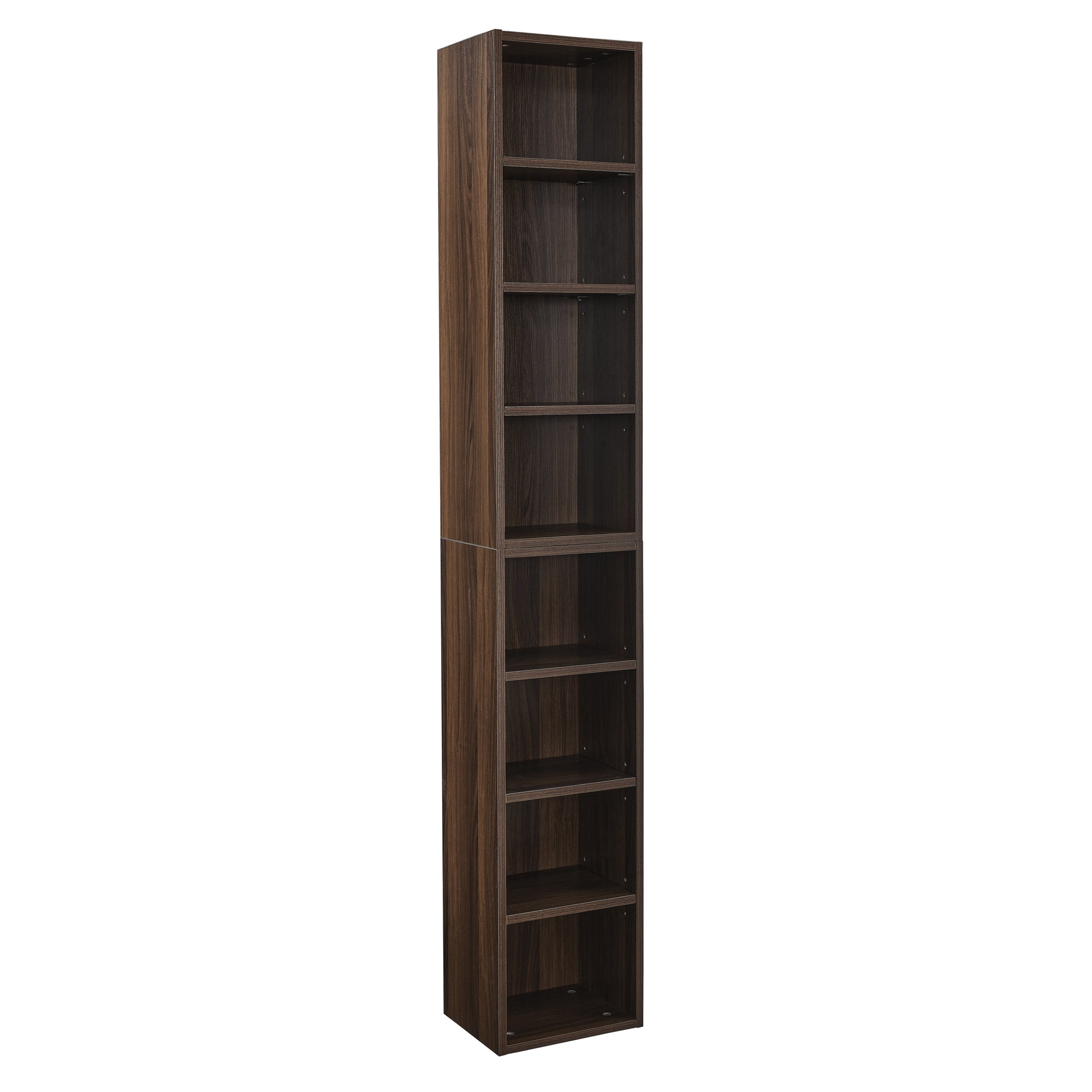 8-Tier Media Tower Rack, CD DVD Slim Storage Cabinet with Adjustable Shelves, Tall Narrow Bookcase Display Bookshelf for Home Office,Multi-functional double-decker bookcase - Grand Goldman Shop